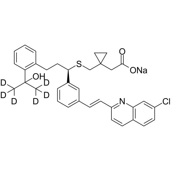 Montelukast-d6 sodium Chemical Structure Montelukast-d6 sodium(Synonyms: MK0476-d6)