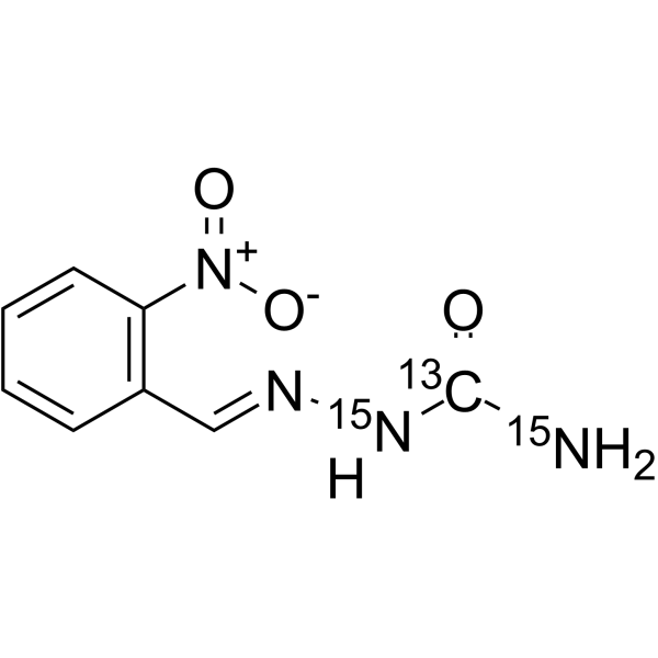 2-Nitrobenzaldehyde semicarbazone 13C,15N2 Chemical Structure 2-Nitrobenzaldehyde semicarbazone 13C,15N2