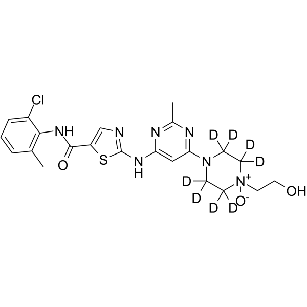 Dasatinib N-oxide-d8 Chemical Structure Dasatinib N-oxide-d8(Synonyms: 达沙替尼 N 氧化物 d8)