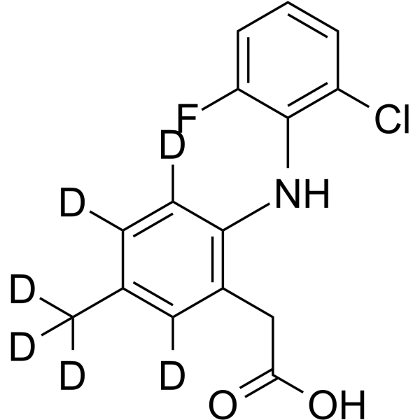 Lumiracoxib-d6 Chemical Structure Lumiracoxib-d6(Synonyms: 罗美昔布 d6)