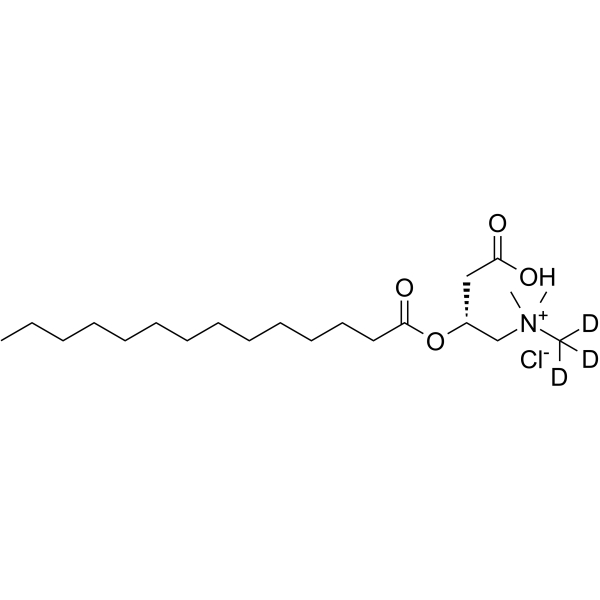 Myristoyl-L-carnitine-d3 chloride Chemical Structure Myristoyl-L-carnitine-d3 chloride