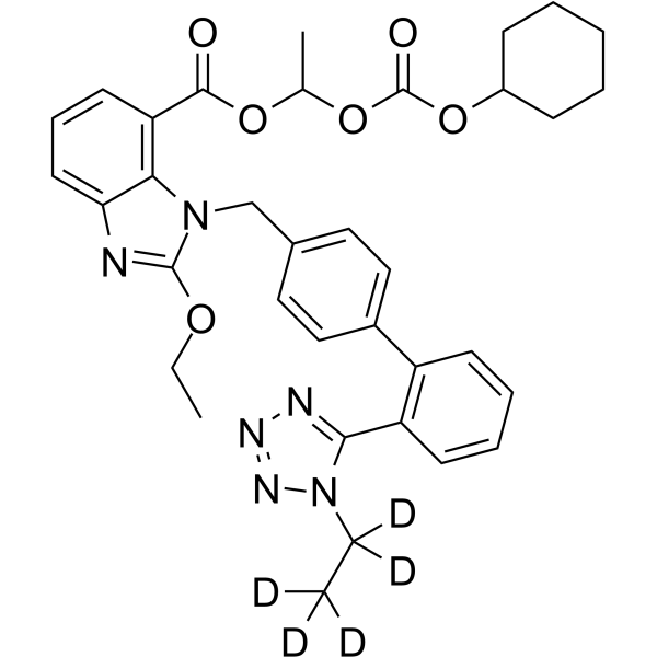 1H-1-Ethyl Candesartan Cilexetil-d5 Chemical Structure 1H-1-Ethyl Candesartan Cilexetil-d5