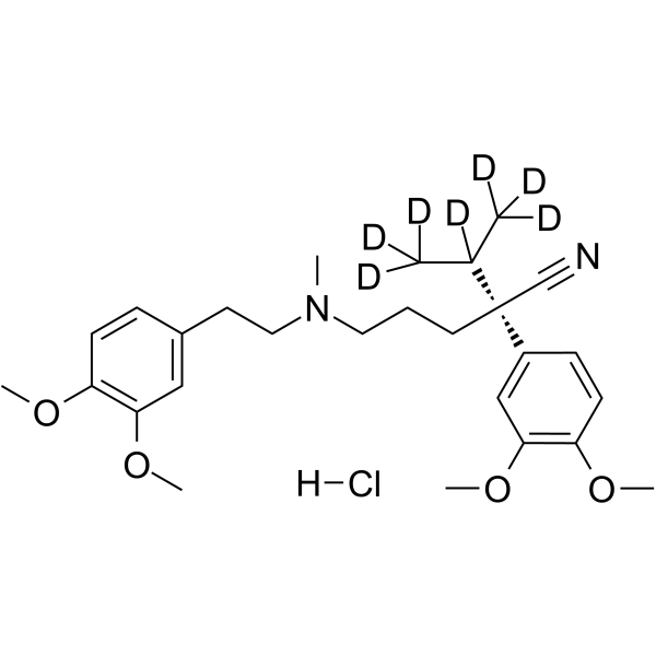 (S)-Verapamil D7 hydrochloride Chemical Structure (S)-Verapamil D7 hydrochloride(Synonyms: (S)-(-)-Verapamil D7 hydrochloride)