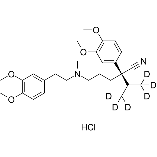 (S)-Verapamil-d6 hydrochloride Chemical Structure (S)-Verapamil-d6 hydrochloride(Synonyms: (S)-(-)-Verapamil-d6 hydrochloride)
