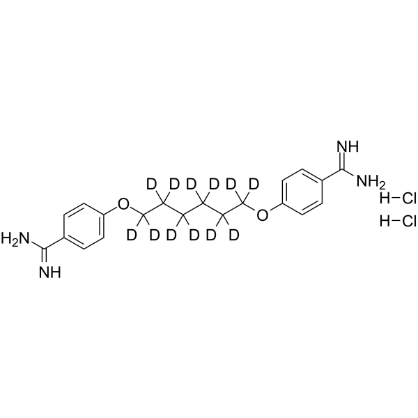 Hexamidine-d12 dihydrochloride Chemical Structure Hexamidine-d12 dihydrochloride