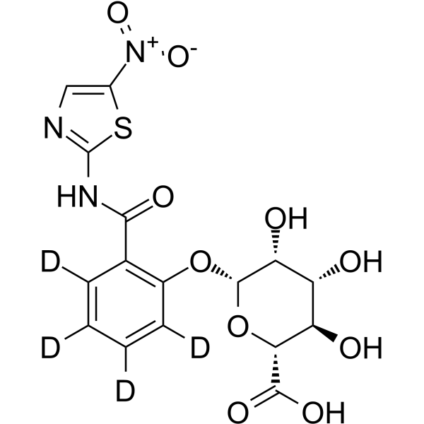 Tizoxanide-d4 glucuronide Chemical Structure Tizoxanide-d4 glucuronide