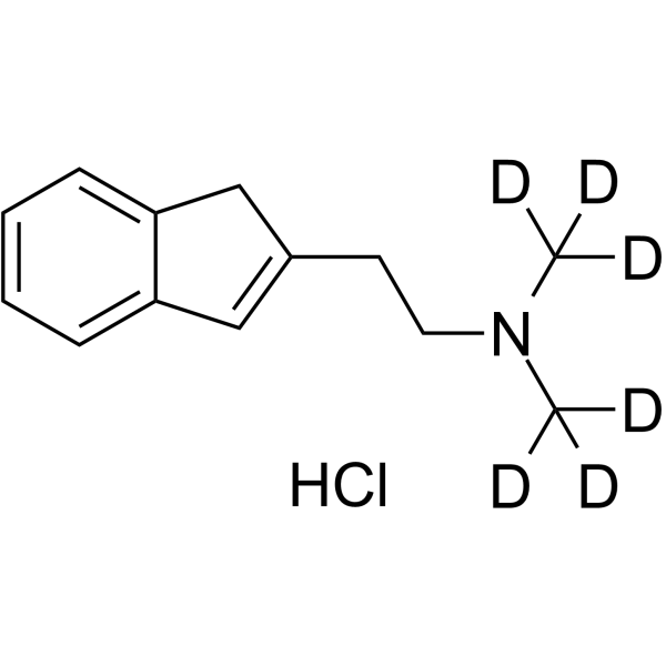 N,N-Dimethyl-1H-indene-2-ethanamine-d6 hydrochloride Chemical Structure N,N-Dimethyl-1H-indene-2-ethanamine-d6 hydrochloride
