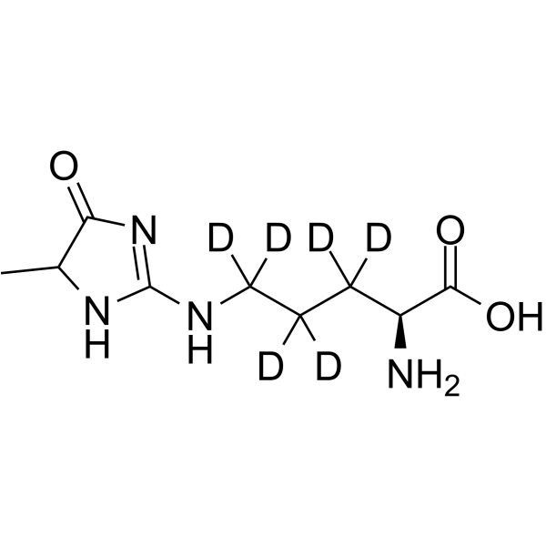 N5-(5-hydro-5-methyl-4-imidazolon-2-yl) L-ornithine-d6 Chemical Structure N5-(5-hydro-5-methyl-4-imidazolon-2-yl) L-ornithine-d6