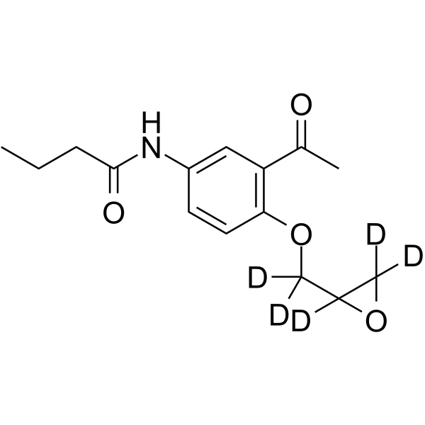 3'-Acetyl-4'-(2,3-epoxypropoxy)butyranilide-d5 Chemical Structure 3