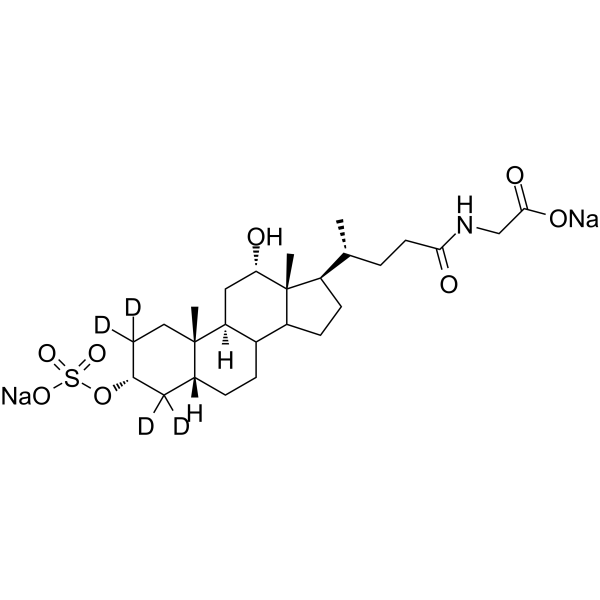 3-Sulfo-glycodeoxycholic acid-d4 disodium Chemical Structure 3-Sulfo-glycodeoxycholic acid-d4 disodium