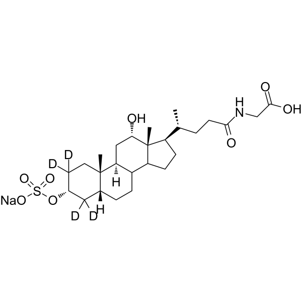 3-Sulfo-glycodeoxycholic acid-d4 sodium Chemical Structure 3-Sulfo-glycodeoxycholic acid-d4 sodium