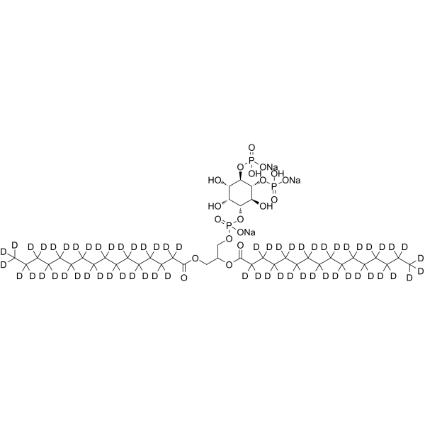 PtdIns-(4,5)-P2 (1,2-dipamitoyl)-d62 trisodium Chemical Structure PtdIns-(4,5)-P2 (1,2-dipamitoyl)-d62 trisodium