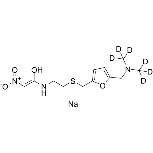 Demethylamino Ranitidine acetamide-d6 sodium Chemical Structure Demethylamino Ranitidine acetamide-d6 sodium