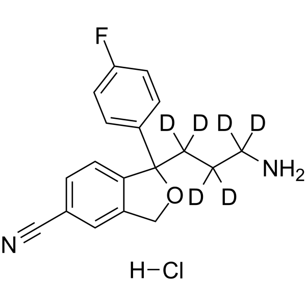 Didesmethylcitalopram-d6 hydrochloride Chemical Structure Didesmethylcitalopram-d6 hydrochloride