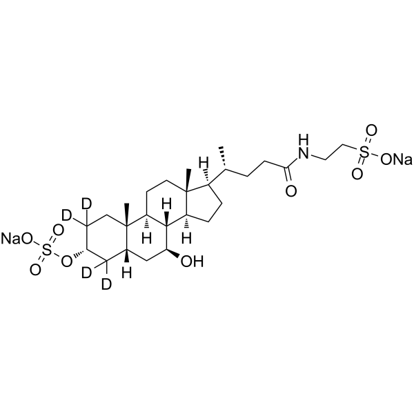 Tauroursodeoxycholic Acid-3-Sulfate Sodium Salt-d4 Chemical Structure Tauroursodeoxycholic Acid-3-Sulfate Sodium Salt-d4