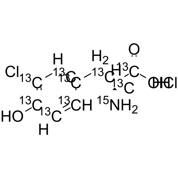 3-Chlorotyrosine-13C9, 15N hydrochloride Chemical Structure 3-Chlorotyrosine-13C9, 15N hydrochloride