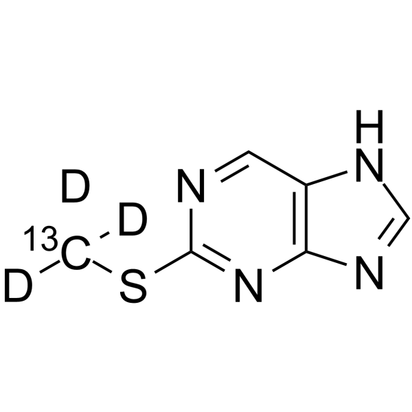 2-Methylthiopurine-13C, d3 Chemical Structure 2-Methylthiopurine-13C, d3