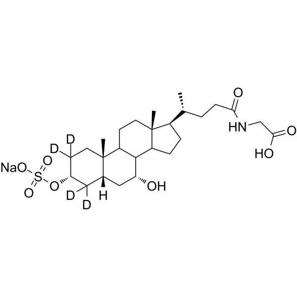 Glycochenodeoxychlolic Acid-3-Sulfate-d4(sodium salt) Chemical Structure Glycochenodeoxychlolic Acid-3-Sulfate-d4(sodium salt)