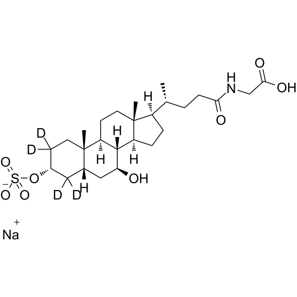 Glycoursodeoxycholic Acid-3-Sulfate-d4 sodium salt Chemical Structure Glycoursodeoxycholic Acid-3-Sulfate-d4 sodium salt