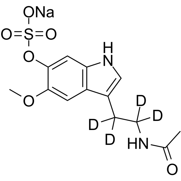 6-Sulfatoxy Melatonin-d4 sodium Chemical Structure 6-Sulfatoxy Melatonin-d4 sodium