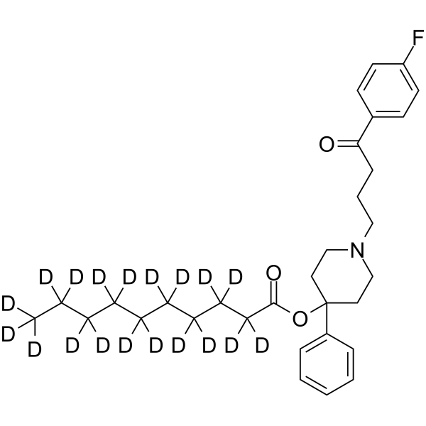 Dechloro haloperidol decanoate-d19 Chemical Structure Dechloro haloperidol decanoate-d19
