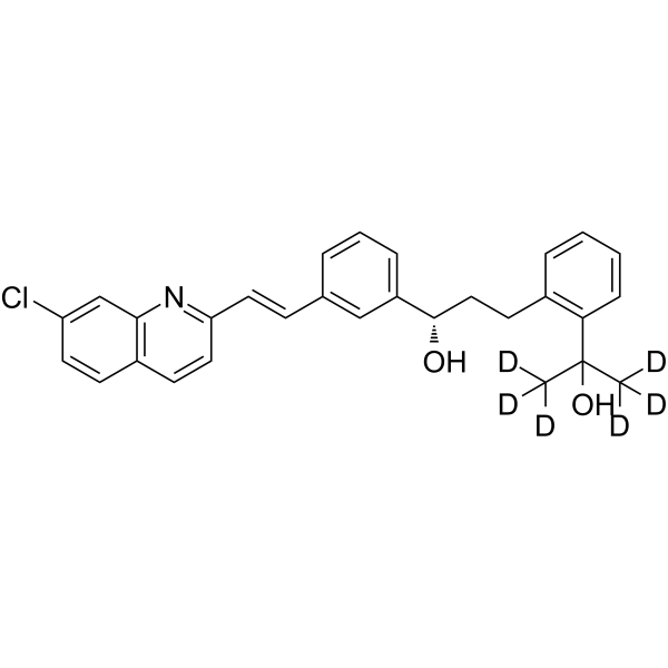 Montelukast (3S)-hydroxy propanol-d6 Chemical Structure Montelukast (3S)-hydroxy propanol-d6