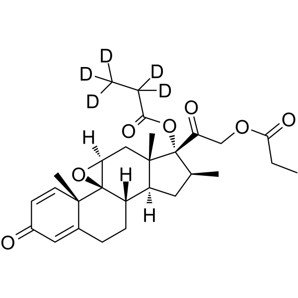 Betamethasone 9,11-epoxide 17,21-dipropionate-d5 Chemical Structure Betamethasone 9,11-epoxide 17,21-dipropionate-d5