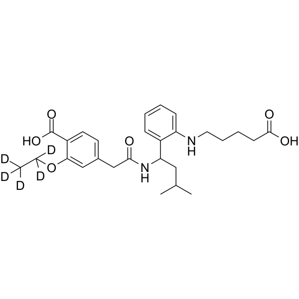 2-Despiperidyl-2-(5-carboxypentylamine) repaglinide-d5 Chemical Structure 2-Despiperidyl-2-(5-carboxypentylamine) repaglinide-d5