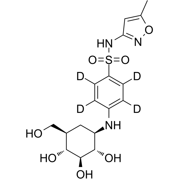 Sulfamethoxazole N4-glucoside-d4 Chemical Structure Sulfamethoxazole N4-glucoside-d4
