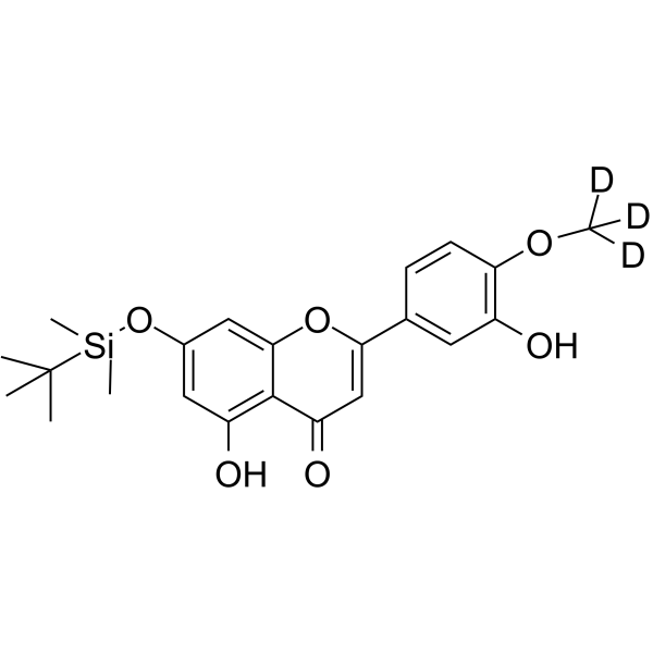 Diosmetin t-butyldimethylsilyl ether-d3 Chemical Structure Diosmetin t-butyldimethylsilyl ether-d3