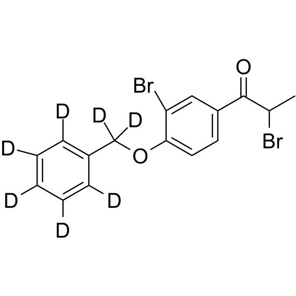 1-(4-(Benzyloxy)-3-bromophenyl)-2-bromopropan-1-one-d7 Chemical Structure 1-(4-(Benzyloxy)-3-bromophenyl)-2-bromopropan-1-one-d7