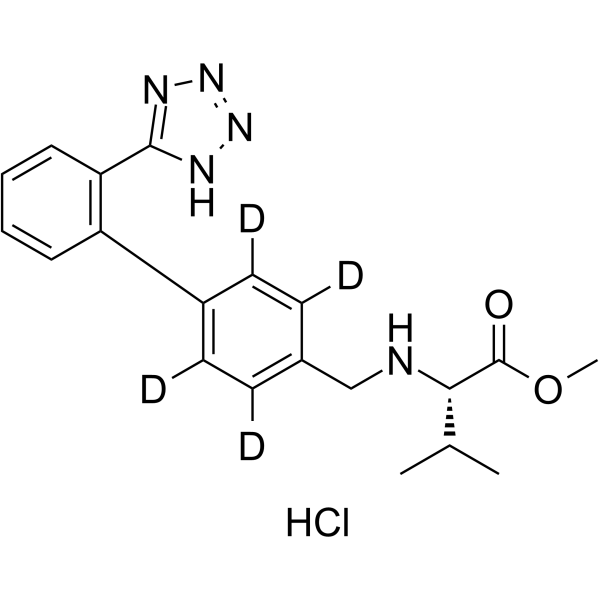 Des oxopentyl valsartan-d4 hydrochloride Chemical Structure Des oxopentyl valsartan-d4 hydrochloride