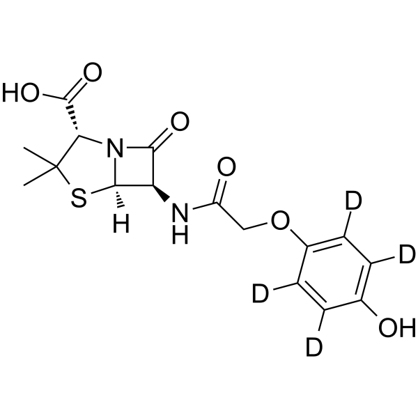 p-Hydroxypenicillin V-d4 Chemical Structure p-Hydroxypenicillin V-d4