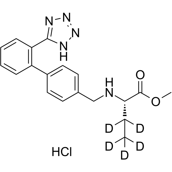 Des(oxopentyl) valsartan methyl ester-d7 hydrochloride Chemical Structure Des(oxopentyl) valsartan methyl ester-d7 hydrochloride