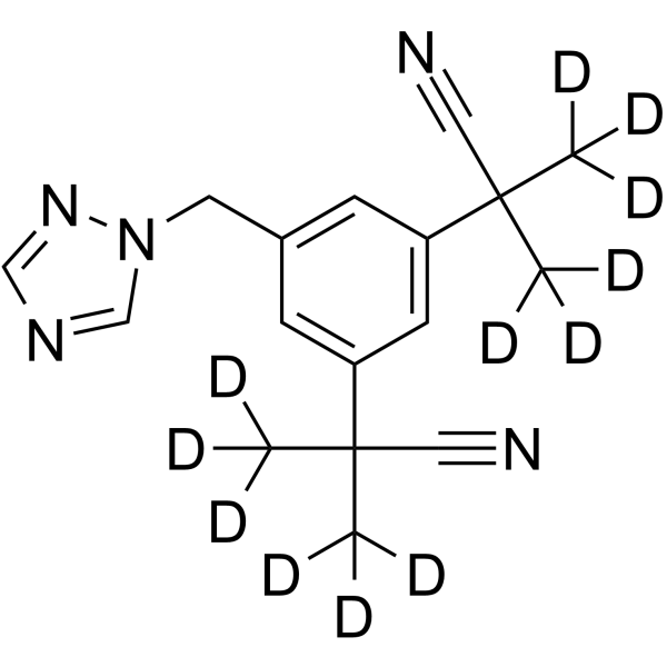 Anastrozole-d12 Chemical Structure Anastrozole-d12(Synonyms: ZD1033-d12)
