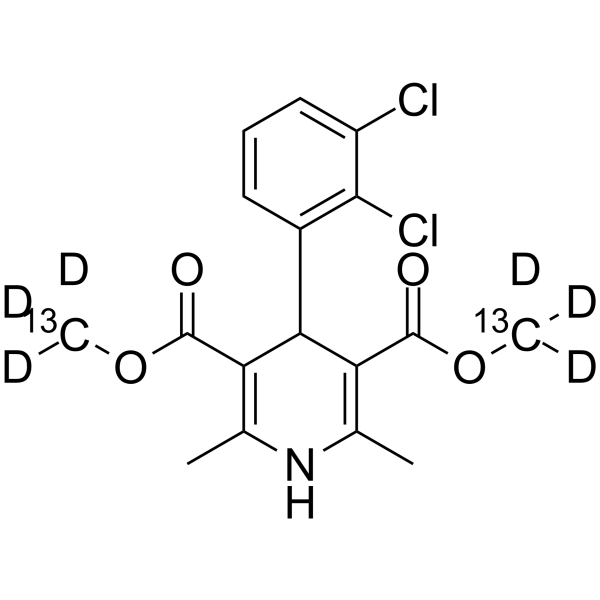 Felodipine 3,5-dimethyl ester-13C2,d6 Chemical Structure Felodipine 3,5-dimethyl ester-13C2,d6