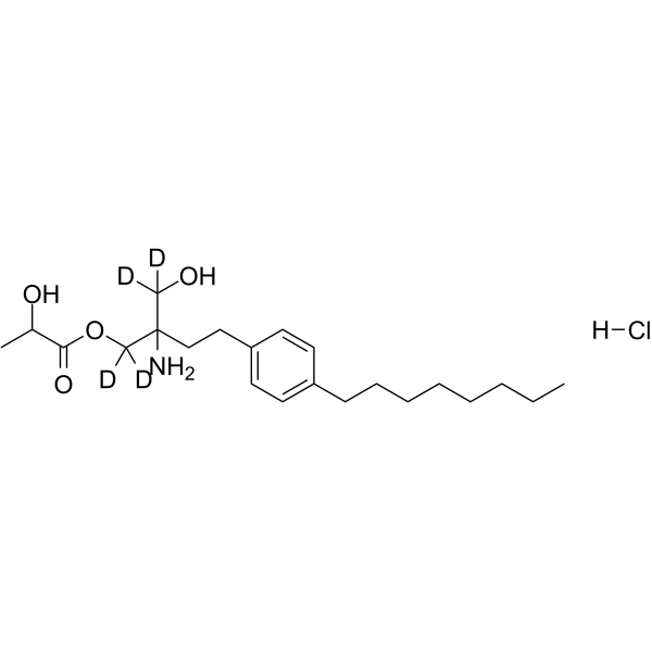 Fingolimod Mono-lactate-d4 hydrochloride Chemical Structure Fingolimod Mono-lactate-d4 hydrochloride