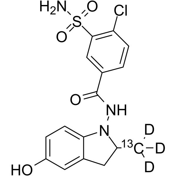 5-Hydroxy Indapamide-13C,d3 Chemical Structure 5-Hydroxy Indapamide-13C,d3