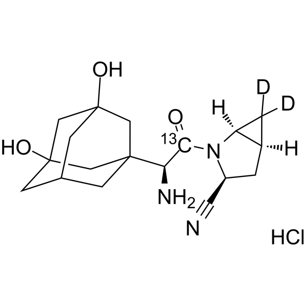 5-Hydroxy Saxagliptin-13C,d2 hydrochloride Chemical Structure 5-Hydroxy Saxagliptin-13C,d2 hydrochloride