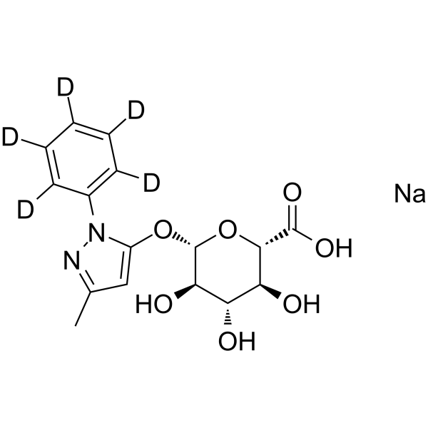 Edaravone glucuronide-d5 sodium Chemical Structure Edaravone glucuronide-d5 sodium