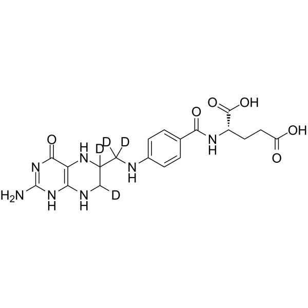 Tetrahydrofolic acid-d4 Chemical Structure Tetrahydrofolic acid-d4(Synonyms: 四氢叶酸 d4)