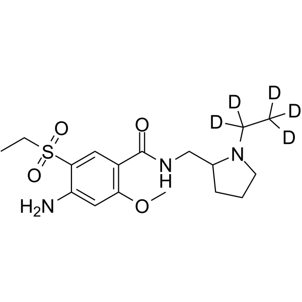 Amisulpride-d5 Chemical Structure Amisulpride-d5(Synonyms: 氨磺必利 d5)