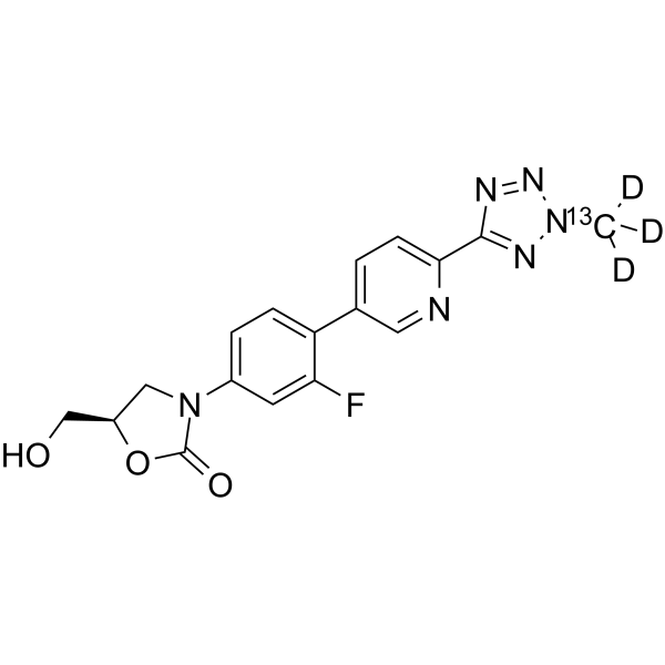 Tedizolid-13C,d3 Chemical Structure Tedizolid-13C,d3(Synonyms: TR 700-13C,d3; Torezolid-13C,d3; DA-7157-13C,d3)