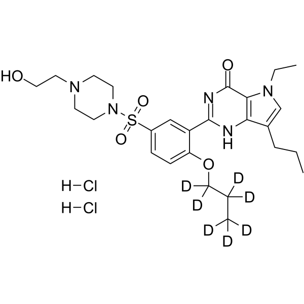 Mirodenafil-d7 dihydrochloride Chemical Structure Mirodenafil-d7 dihydrochloride(Synonyms: SK-3530-d7 dihydrochloride)