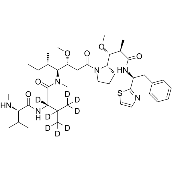 MMAD-d8 Chemical Structure MMAD-d8(Synonyms: Demethyldolastatin 10-d8; Monomethylauristatin D-d8; Monomethyl Dolastatin 10-d8)