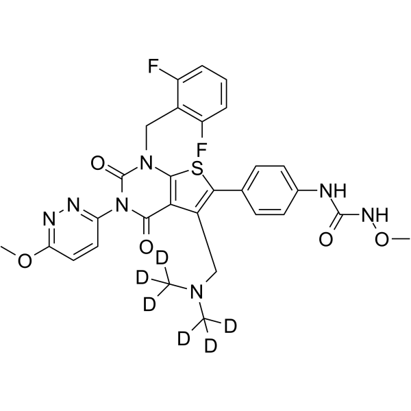 Relugolix-d6 Chemical Structure Relugolix-d6(Synonyms: TAK-385-d6)
