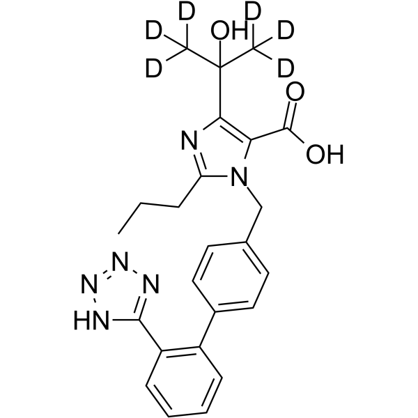 Olmesartan-d6 Acid Chemical Structure Olmesartan-d6 Acid(Synonyms: 奥美沙坦 d6)