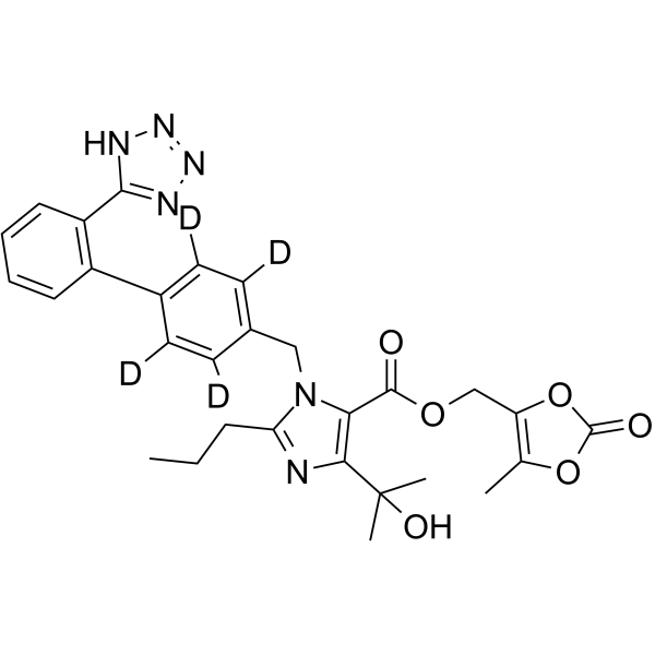 Olmesartan-d4 Medoxomil Chemical Structure Olmesartan-d4 Medoxomil(Synonyms: 奥美沙坦酯 d4)