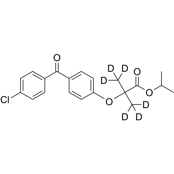 Fenofibrate-d6 Chemical Structure Fenofibrate-d6(Synonyms: 非诺贝特 d6)