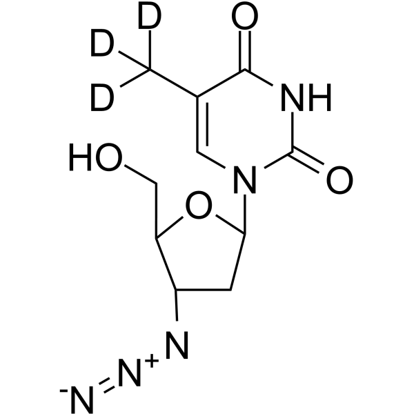 Zidovudine-d3 Chemical Structure Zidovudine-d3(Synonyms: Azidothymidine-d3; AZT-d3; ZDV-d3)